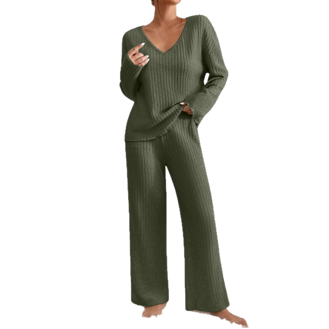Damen Lässiges Strick-Loungewear-Set R&B