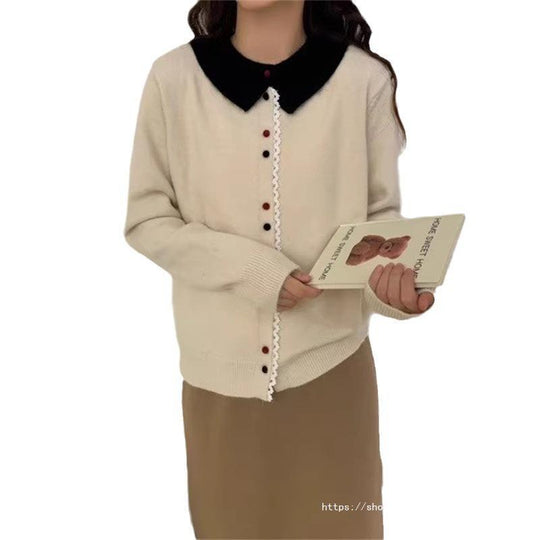 Damen Eleganter Strickcardigan mit Stehkragen und Knopfdetail R&B