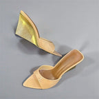 Damen Wedge Sandalen mit glänzender Oberflächenstruktur R&B