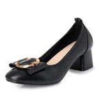 Damen Pumps mit elegantem Rüschendetail und komfortablem Blockabsatz