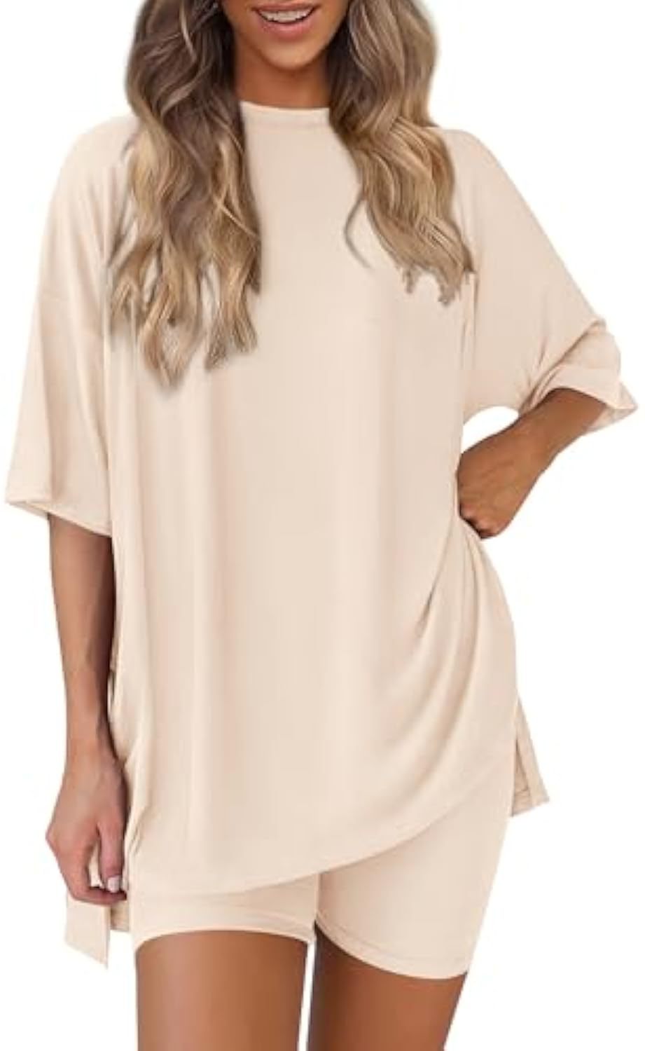 Damen lässiges Sport-T-Shirt mit Shorts im Set R&B