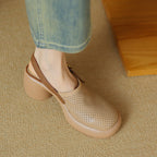 Damen Clogs mit atmungsaktivem Design und elegantem Blockabsatz R&B