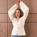 Damen Modische Strickjacke mit XL-Ärmeln und Taschen