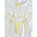 Damen Triangel-Bikini mit floralen Spitzenakzenten