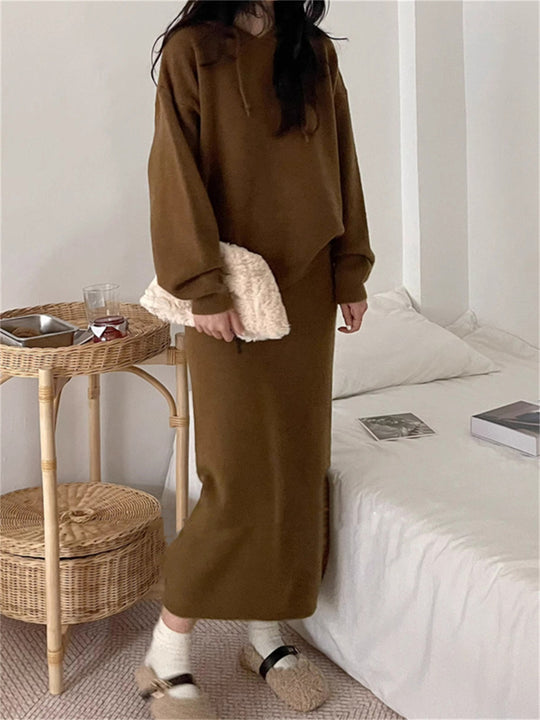 Damen Hoodie Kleid mit praktischer Kängurutasche und weitem Schnitt R&B