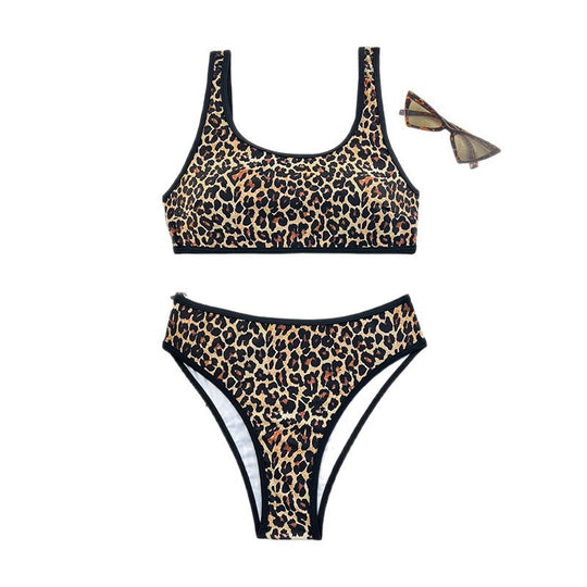 Damen Sportlicher Bikini im Leo-Look R&B