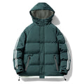 Herren nan gesteppte Kapuzen-Winterjacke mit Thermofutter, seitlichen Kontraststreifen und winddichter Außenhülle R&B
