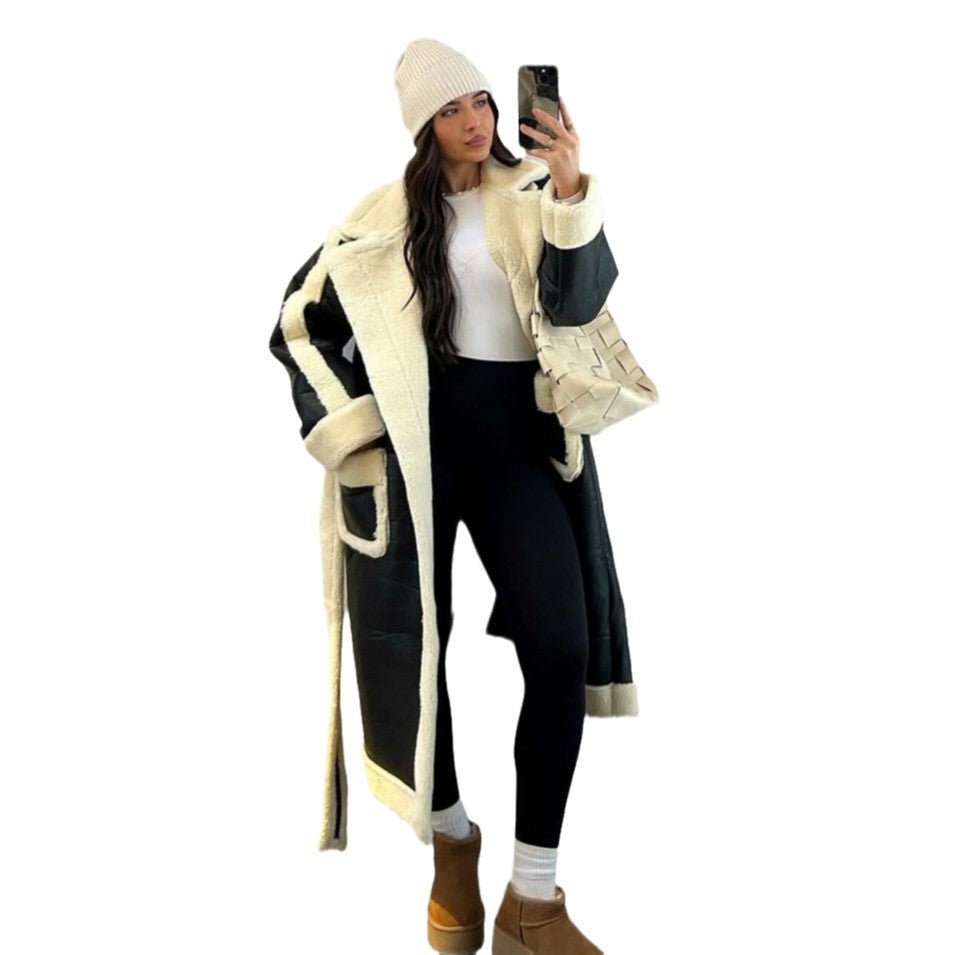 Damen Oversized Kunstfelljacke mit Taschen und elegantem Schnitt R&B