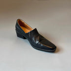 Damen elegante Loafer mit feinem Leder und komfortablem Blockabsatz R&B
