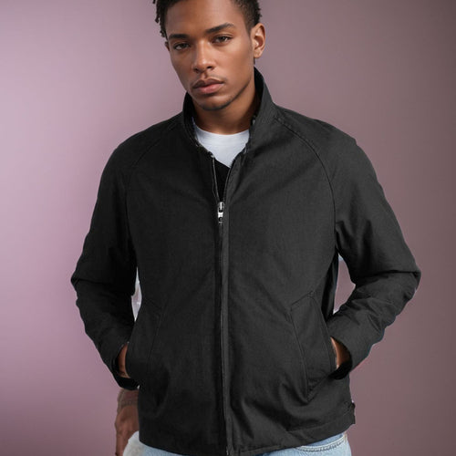 Herren lässige Übergangsjacke mit Stehkragen und praktischen Taschen R&B