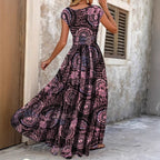 Damen Maxi-Kleid mit floralem Design und schmeichelndem V-Ausschnitt R&B