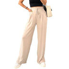 Damen Weite Freizeithose mit elastischem Bund und verstellbarem Kordelzug R&B
