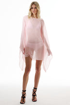 Damen transparenter Kaftan mit weitem Schnitt R&B
