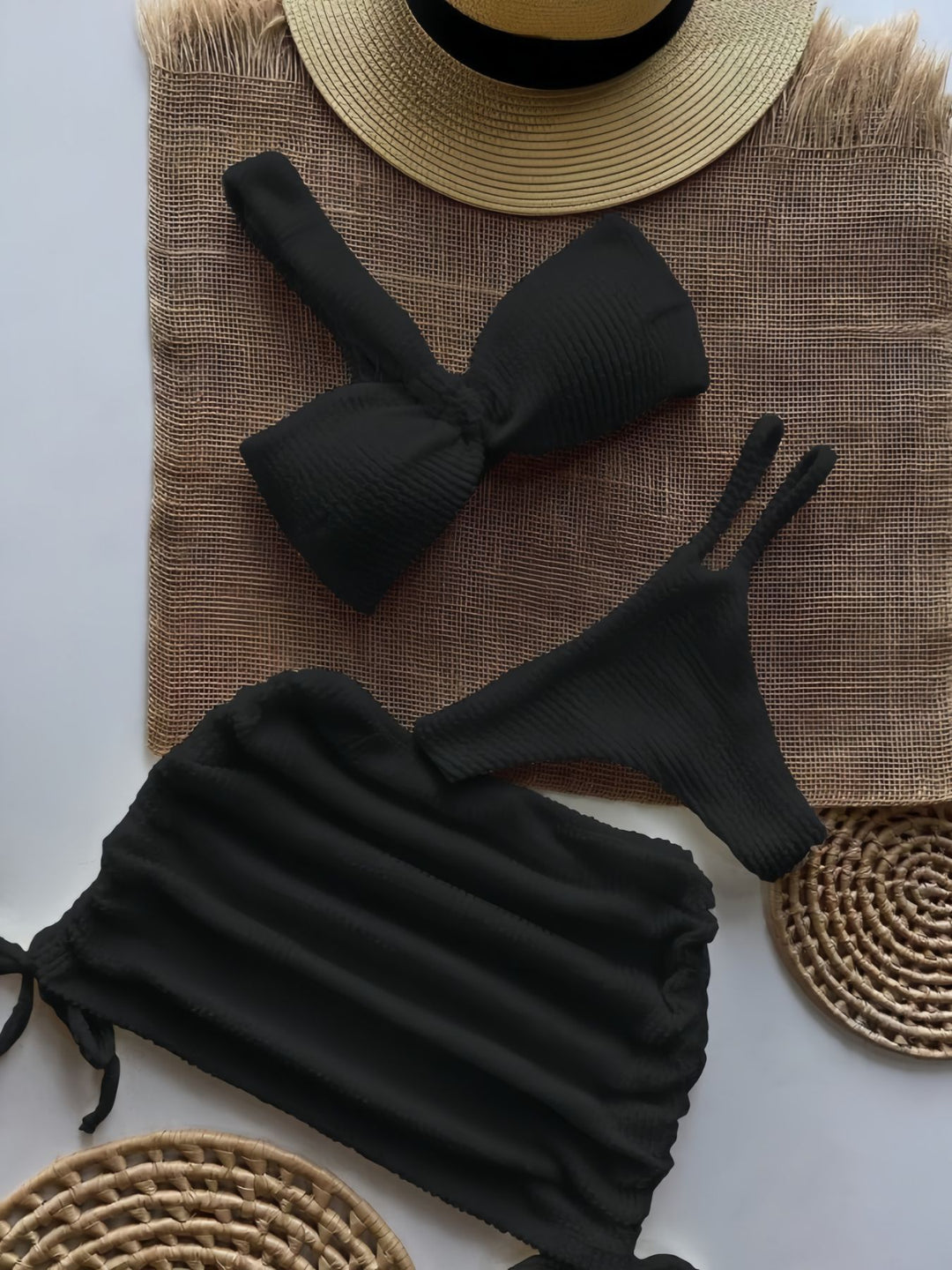 Damen Bandeau-Bikini-Set mit Raffungen R&B