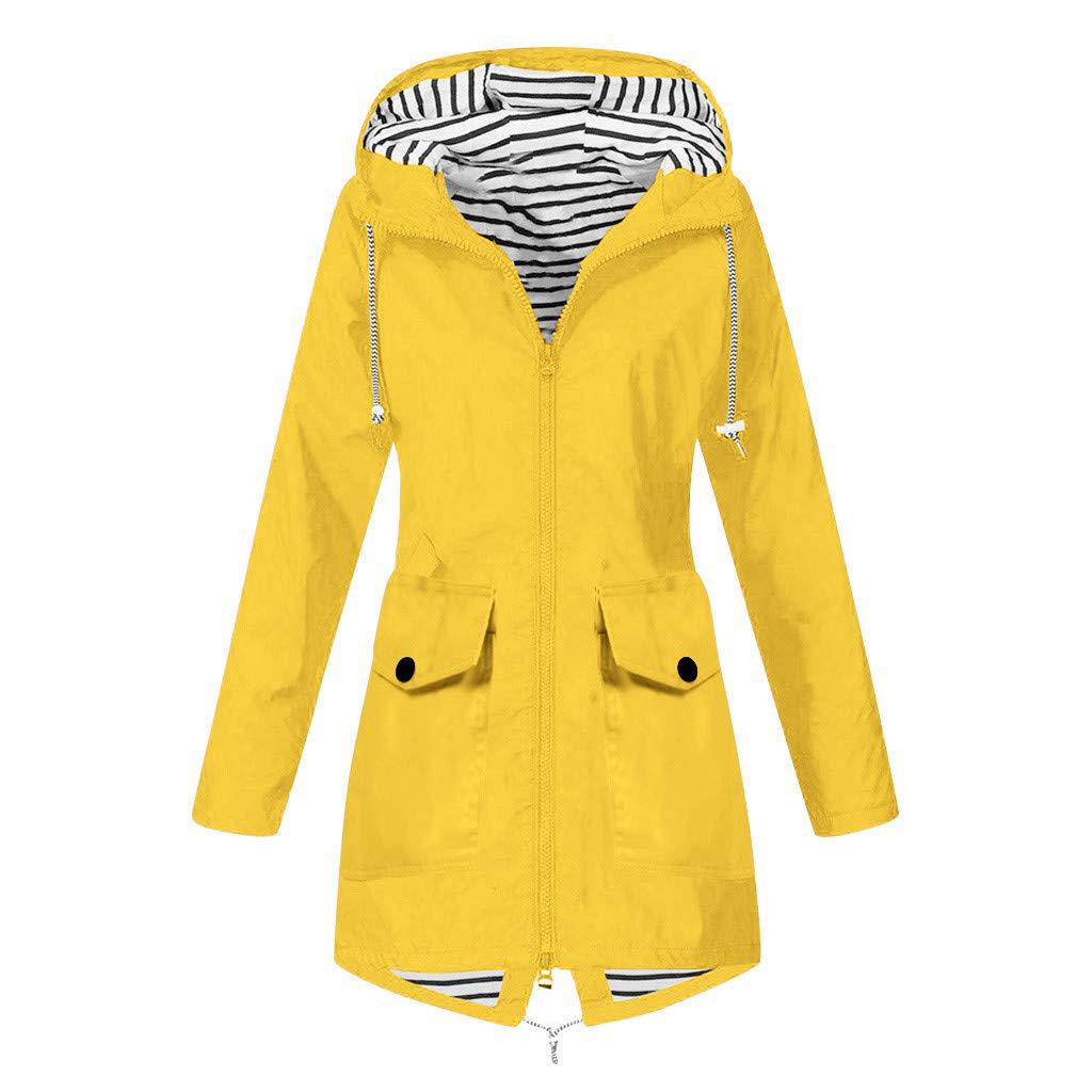 Damen Outdoor-Jacke mit verstellbarem Kapuzenkragen und dekorativen Taschen R&B