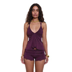 Damen Luftiges Spaghetti-Top mit gerafftem Design R&B