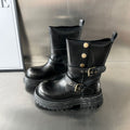 Damen Biker-Stiefel mit modischer Schnallenverarbeitung und robustem Profil R&B