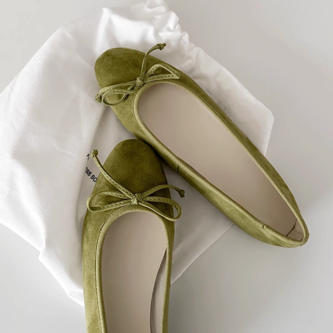 Damen Ballerinas mit zartem Schleifen-Detail und hochwertigem Wildleder R&B