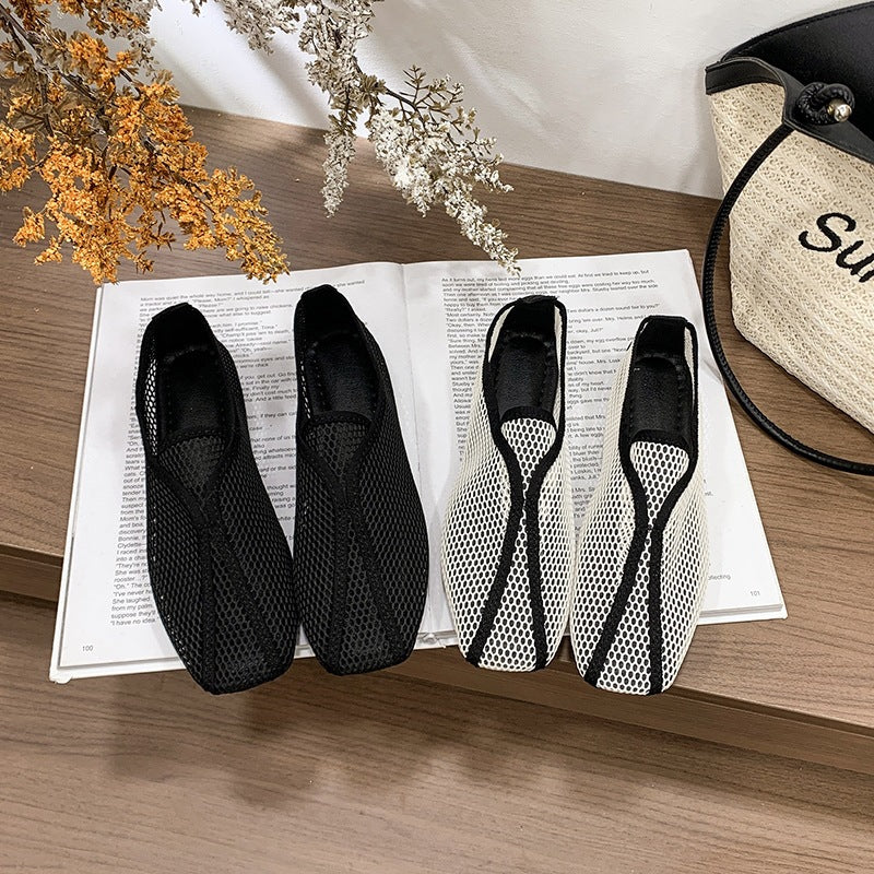 Damen Slip-On Ballerinas aus atmungsaktivem Netzmaterial