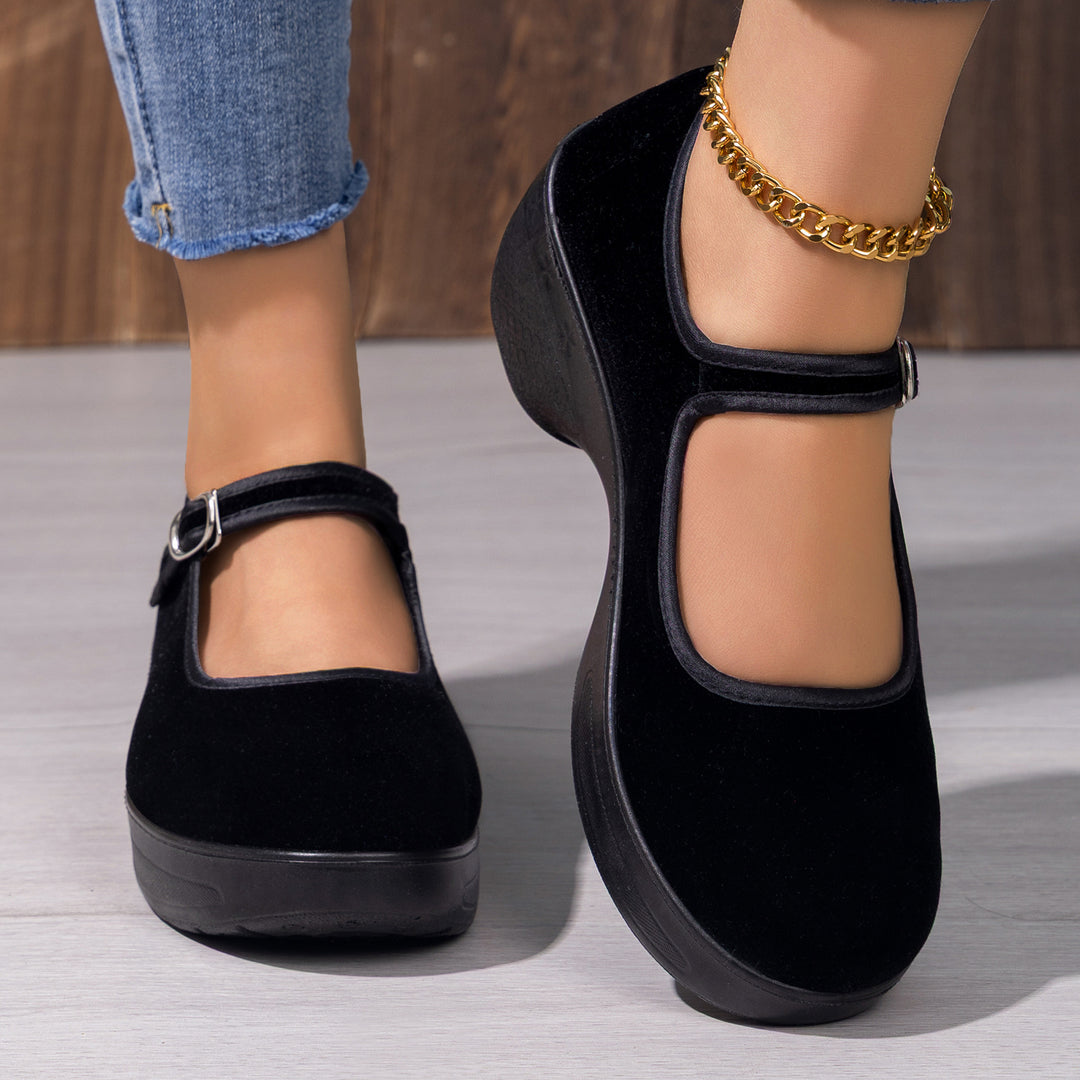 Damen Komfortable und elegante Ballerinas mit verstellbarem Riemen R&B