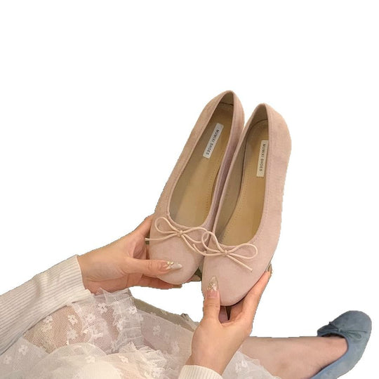 Damen Ballerinas aus hochwertigem Wildleder mit verspieltem Schleifen-Detail R&B