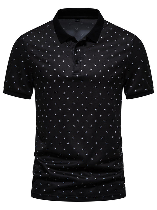 Herren Poloshirt mit modernem Muster und atmungsaktiven Eigenschaften R&B