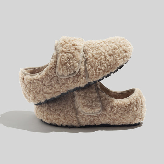 Damen Hausschuhe mit weichem Fleece-Futter und verstellbarem Klettverschluss R&B
