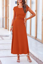 Damen Midi-Kleid mit hohem Taillenbund R&B