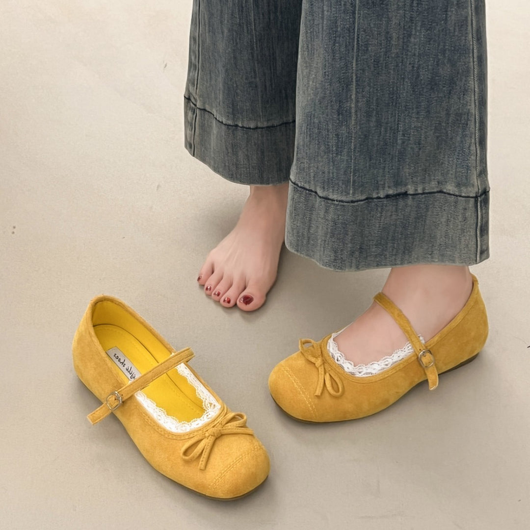 Damen elegante Ballerinas mit zartem Schleifen-Detail und hochwertigem Innenfutter R&B