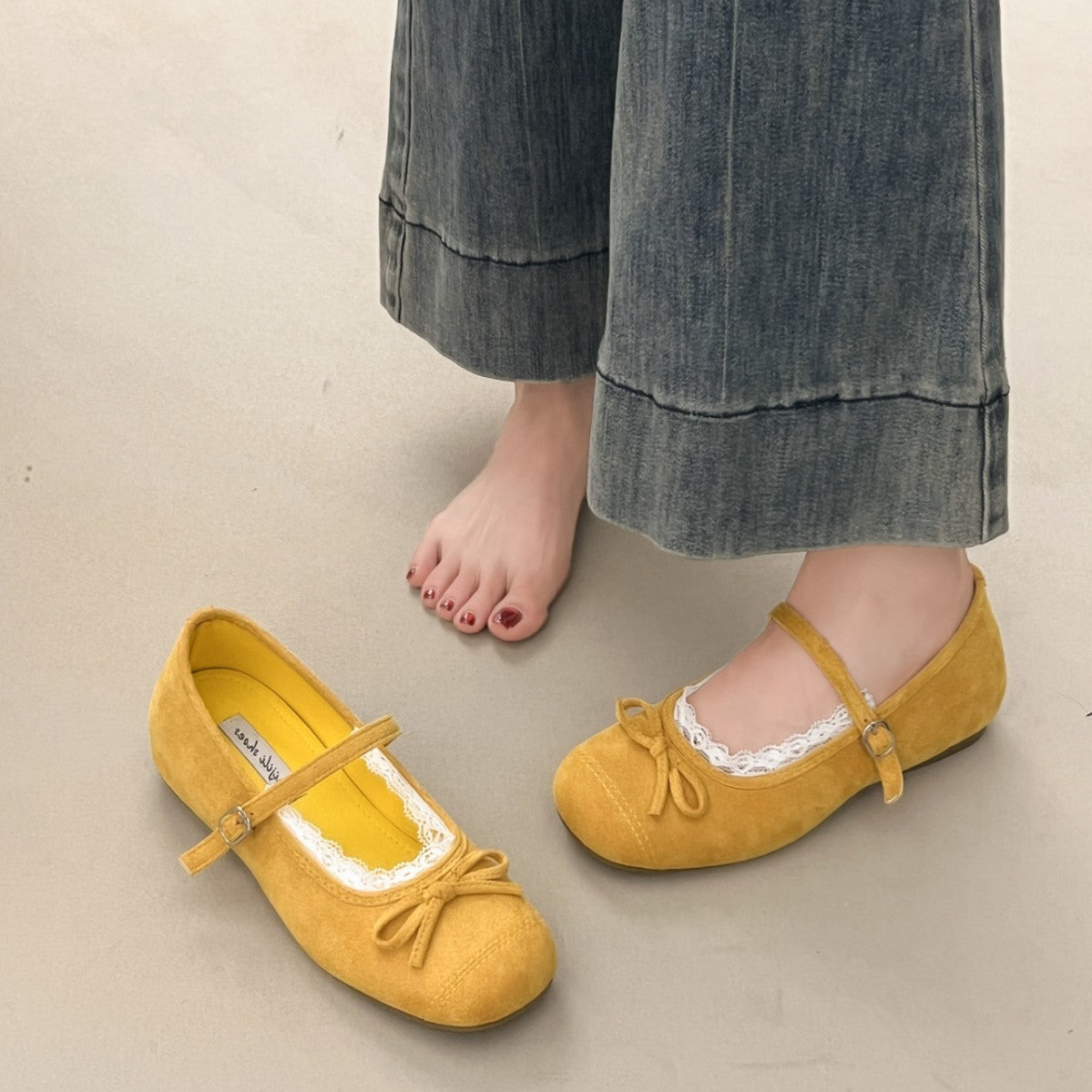 Damen elegante Ballerinas mit zartem Schleifen-Detail und hochwertigem Innenfutter EB