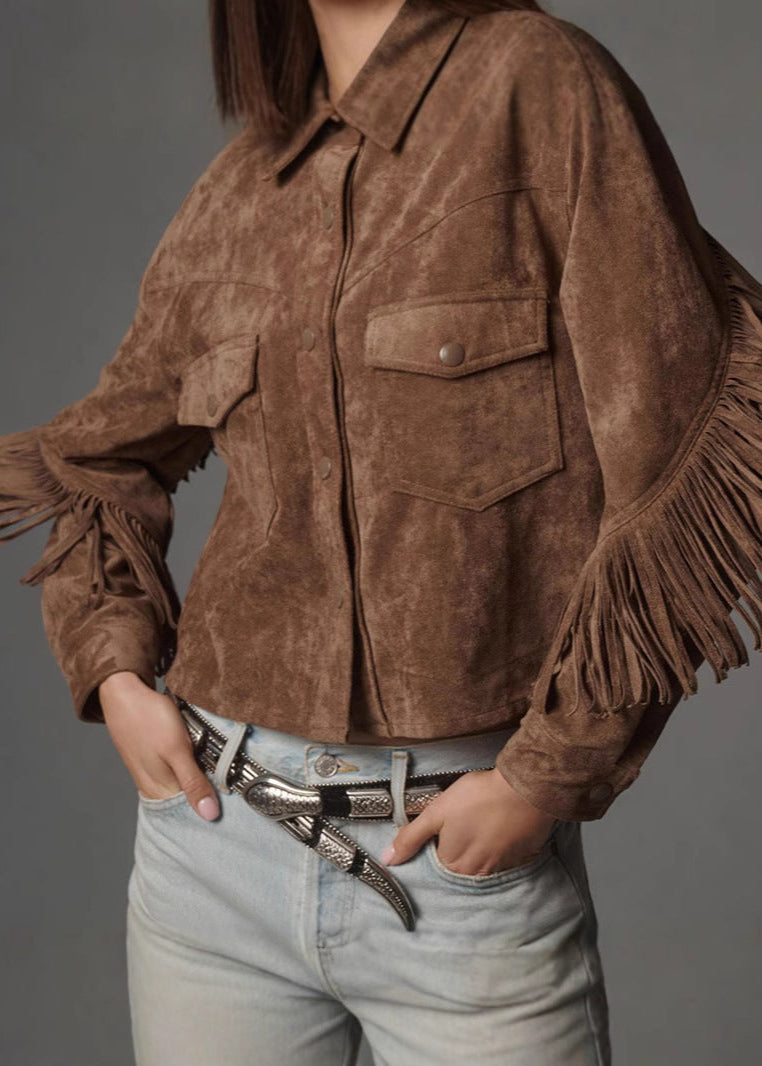 R&B | Charm Fransen Wildlederjacke