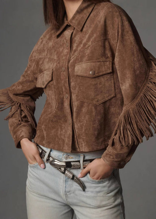 R&B | Charm Fransen Wildlederjacke