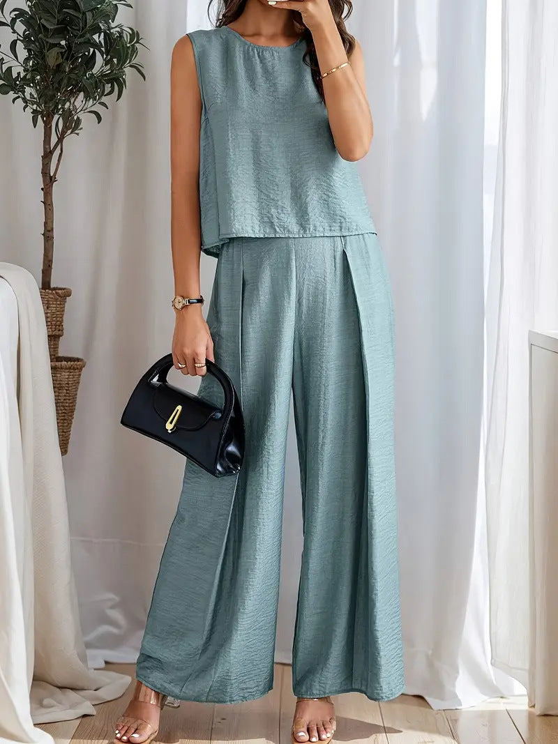 Damen weiches Oberteil und elegante weite Hose R&B