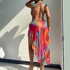 Damen Bikiniset mit verspieltem Rüschendesign und trendigem Pareo R&B