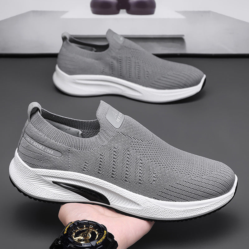 Damen Bequeme Slip-On Sneakers mit atmungsaktivem Strickobermaterial R&B