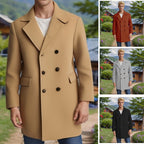 Herren eleganter Doppelreiher-Mantel aus weichem Material R&B