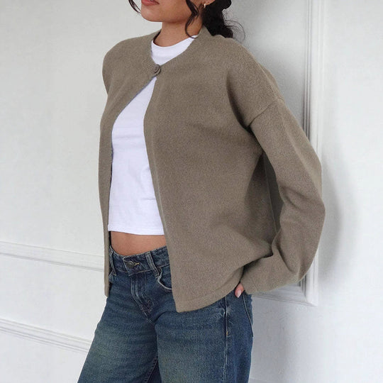 Damen Strickjacke mit praktischen Knopfdetails und lässigem Schnitt R&B