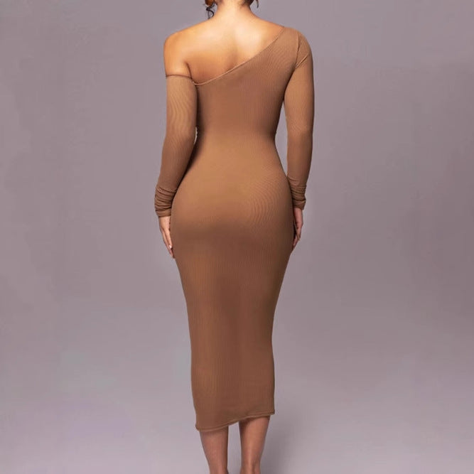 Damen Figurbetontes Wickelkleid mit asymmetrischem Schnitt und raffinierten Rüschendetails R&B
