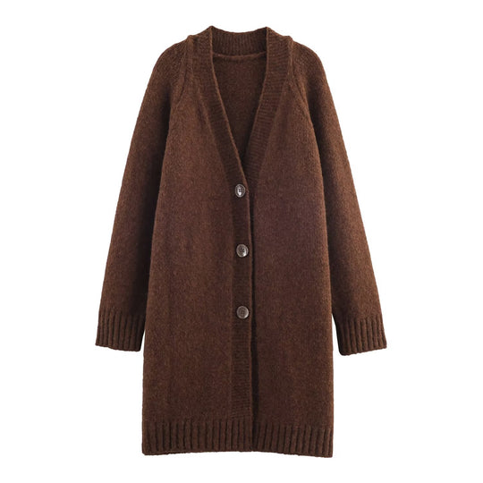Damen kuscheliger Cardigan mit knöpfen R&B