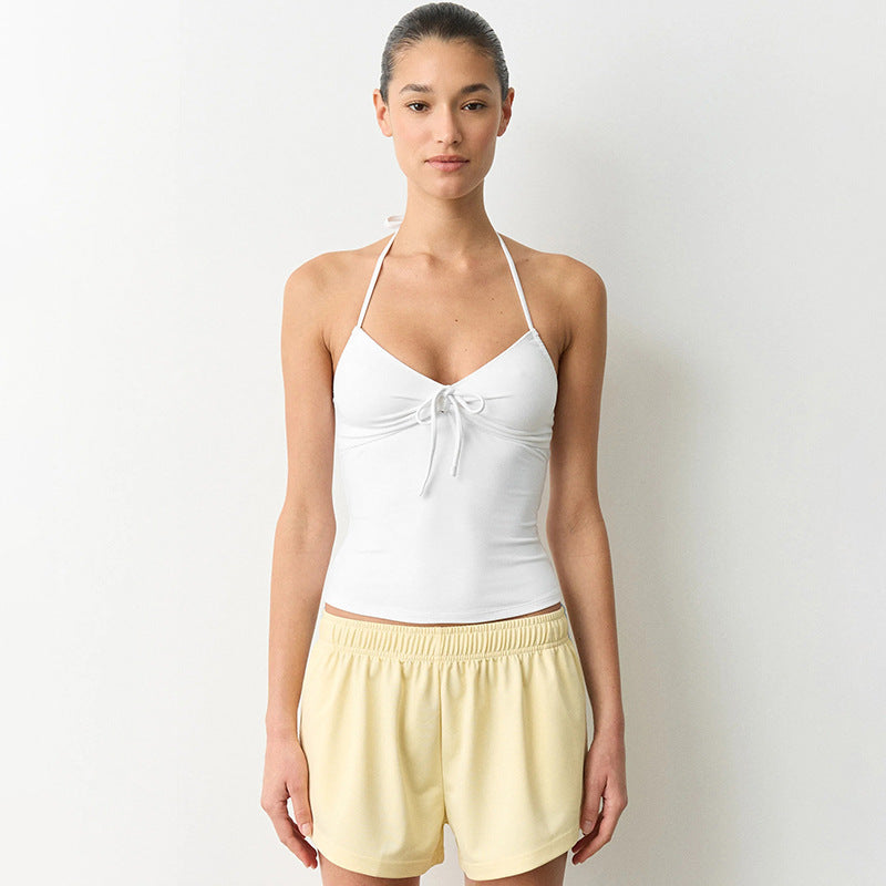 Damen Sportliches Bikinitop mit verstellbaren Trägern und dekorativem Knoten R&B
