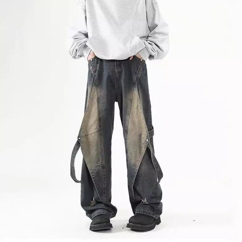 Damen Weit geschnittene Jeans mit abnehmbaren Seitenteilen R&B