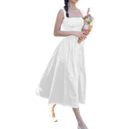 Damen Maxi-Kleid mit knöpfbarem Oberteil und schwingendem Rock R&B