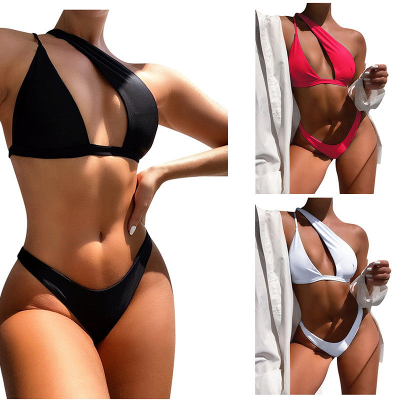 Damen Cut-Out Bikini mit asymmetrischem Oberteil und verstellbaren Trägern R&B