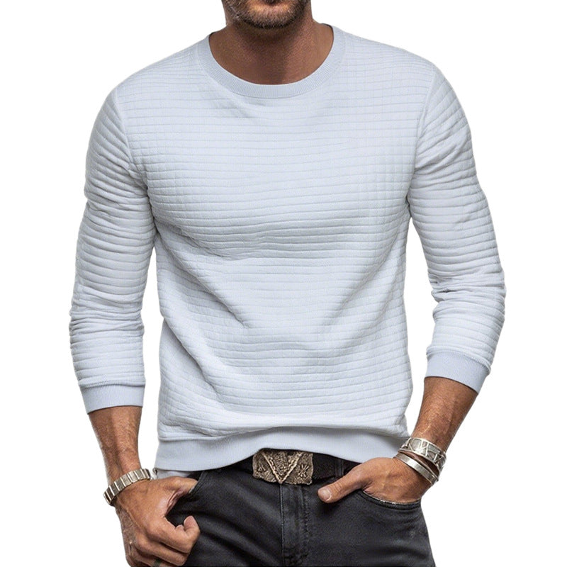Herren nan strukturiertes Rundhals-Sweatshirt aus gesteppter Baumwollmischung R&B