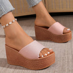 Damen Komfortable Plateau-Sandalen mit breitem Obermaterial und rutschfester Sohle