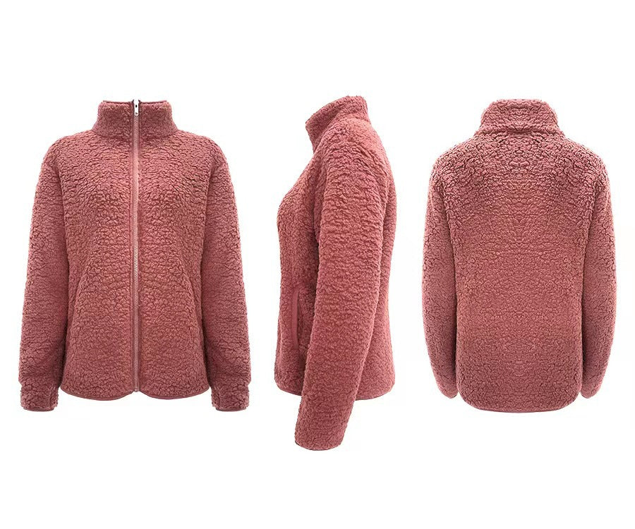 Damen Fleecejacke mit hohem Kragen und seitlichen Reißverschlusstaschen R&B