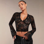 Damen Spitzenbluse mit romantischen Details R&B
