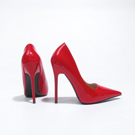 Damen spitze Lackpumps mit hochglänzendem Finish R&B