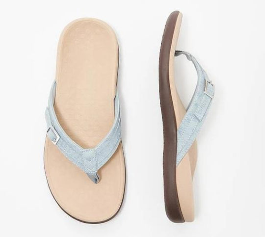 Damen bequeme Flip-Flops mit verstellbarem Riemen und ergonomischer Sohle R&B