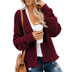 Damen Strickjacke mit floralem Design und oversize Passform R&B